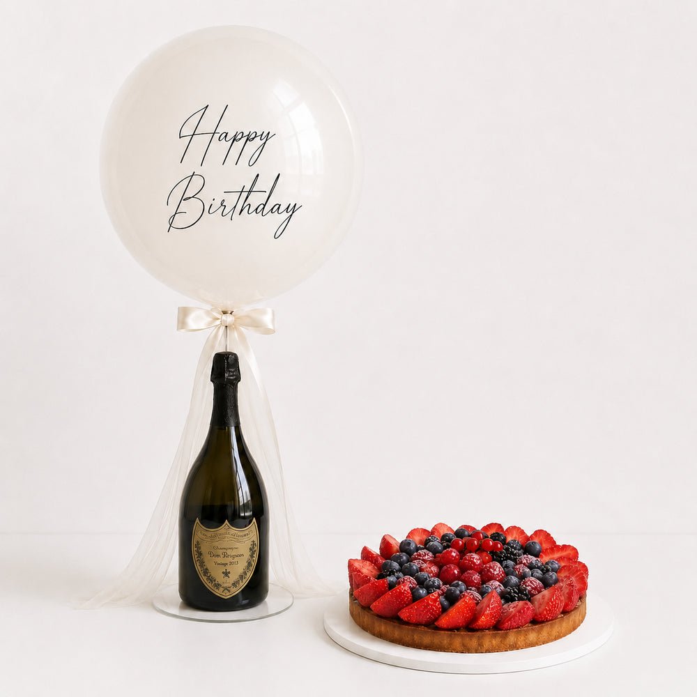 Set Champagne Dom Pérignon, Palloncino e Torta - DELUXY