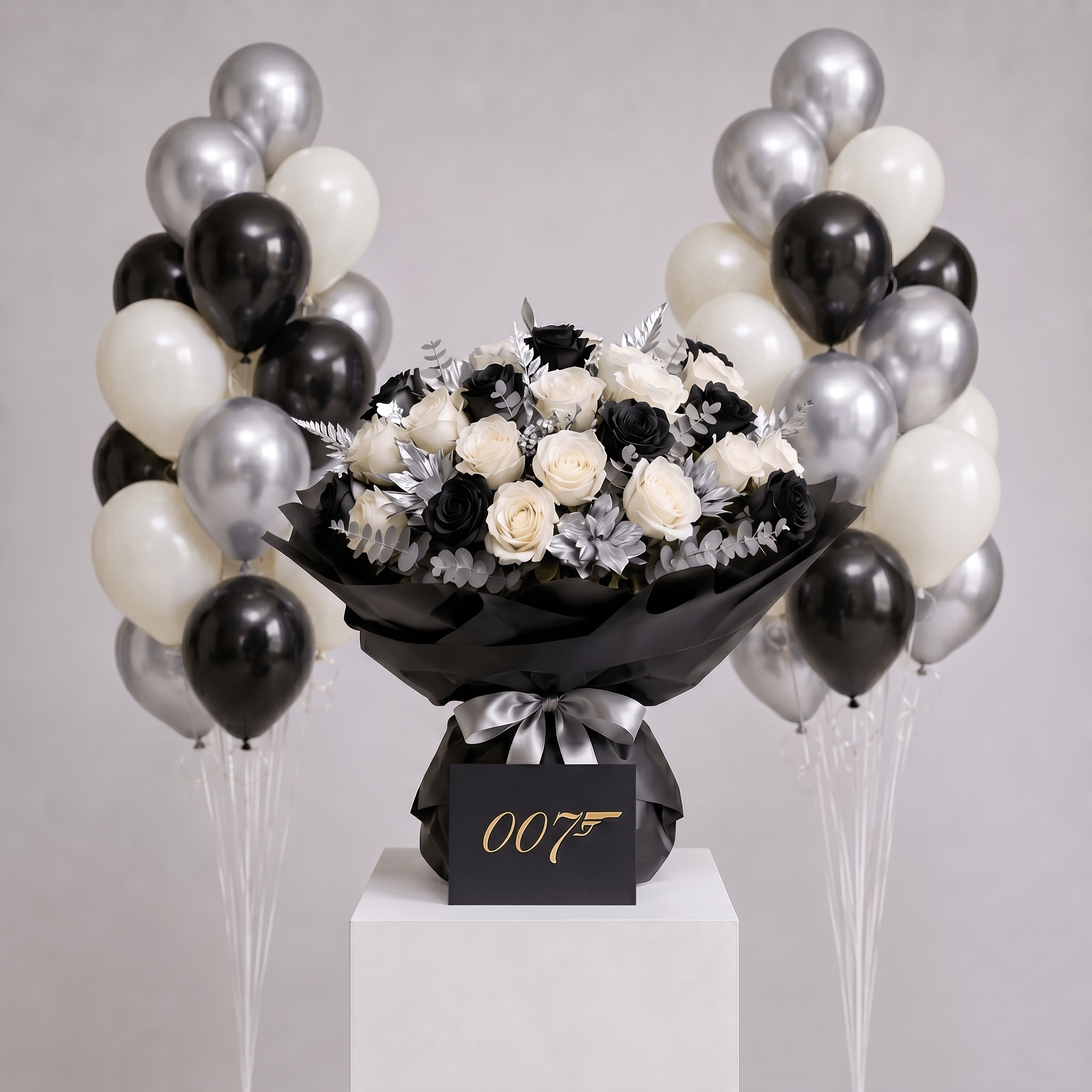 Set James Bond - Bouquet, Torta e Palloncini - DELUXY