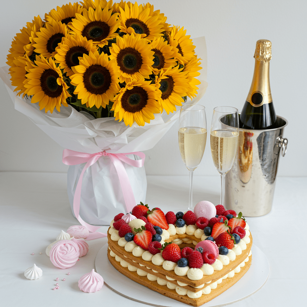 Sole Mio - Cream Tart, Champagne e Girasoli - DELUXY