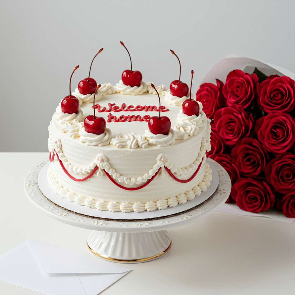 Vintage Cake & Roses - DELUXY