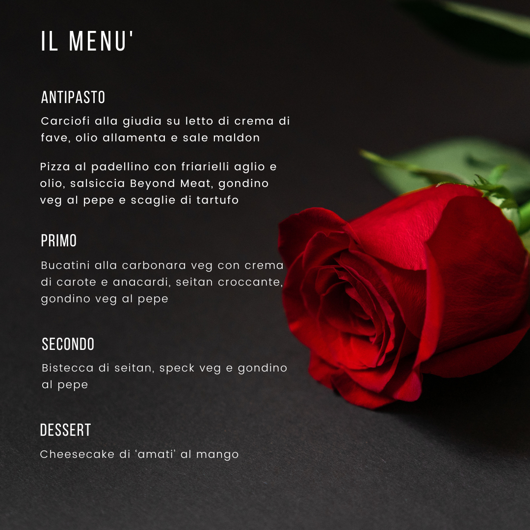 Vegan Dinner with Red Roses - Caciara Milan