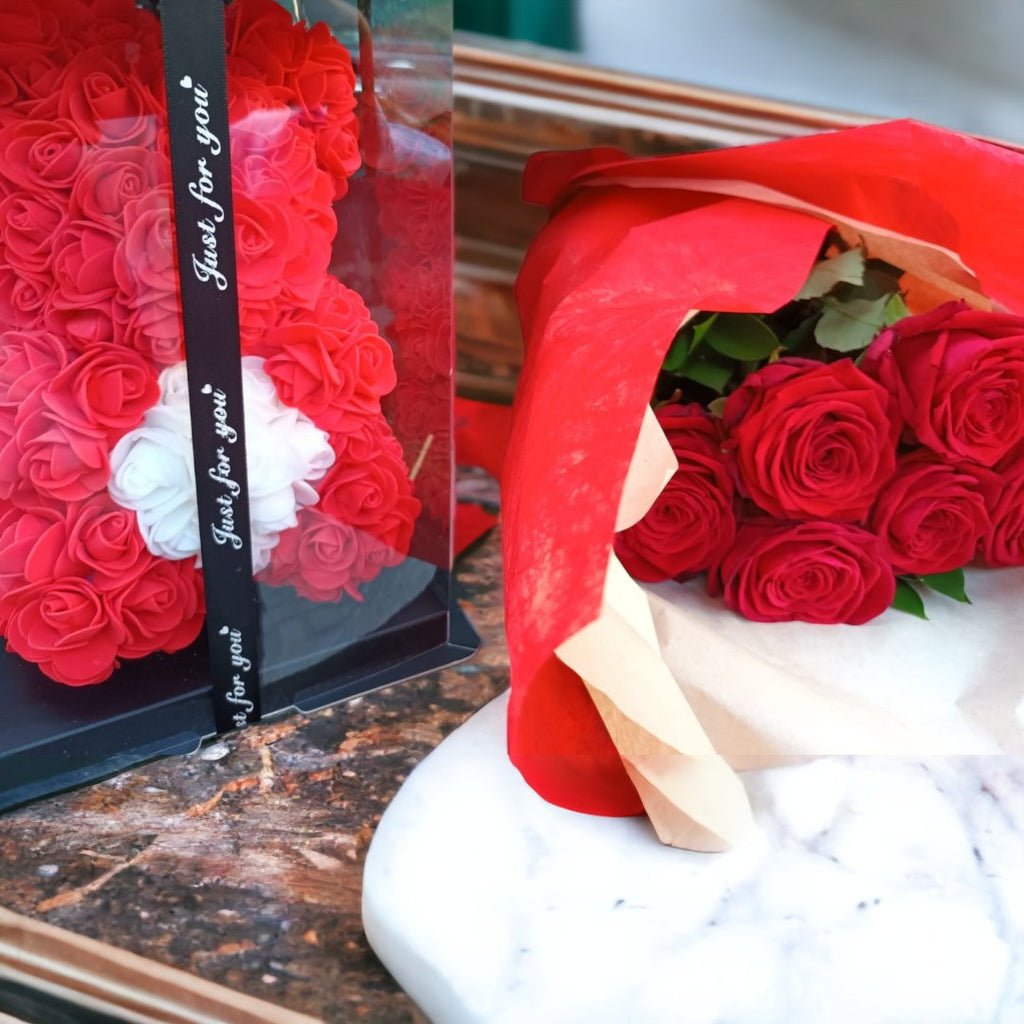 Set Regalo Rose con Orsetto - consegna a domicilio – DELUXY